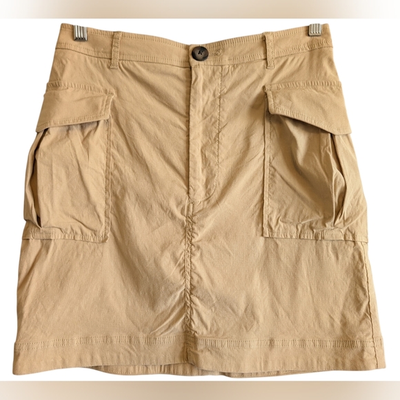 Maeve by Anthropologie Tan Khaki Cargo Mini Skirt Utility Pockets Small - Picture 2 of 5